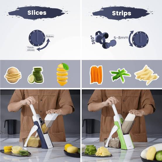 5 IN 1 Vegetable Cutter - Versatile Kitchen Tool for Slicing, Dicing, Chopping, and Julienne